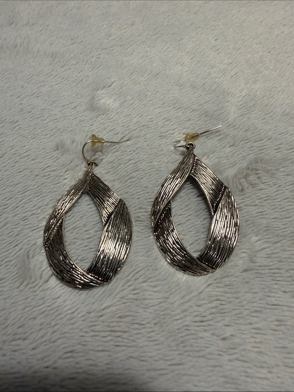 Premier Designs Textured Twisted Teardrop Earrings - Silver